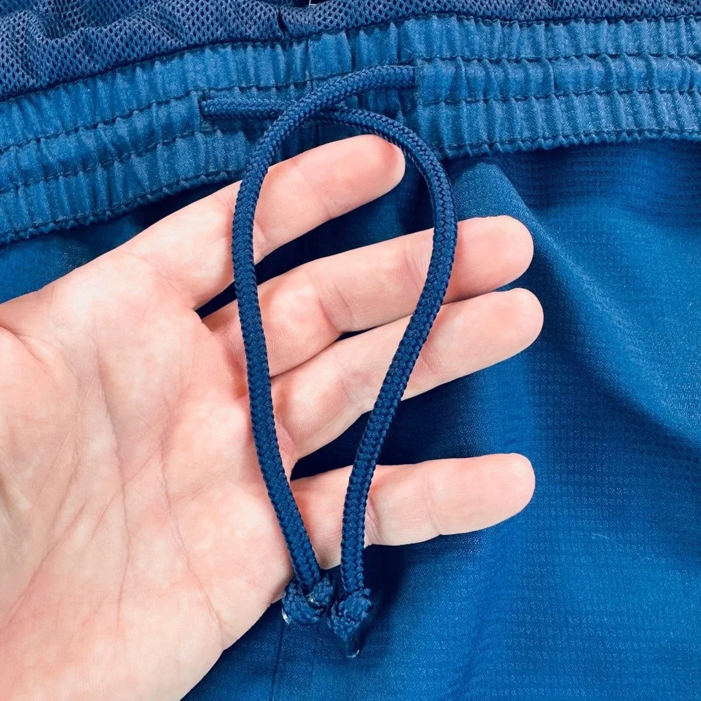 VTG 90s Adidas Mens 2XLT Blue Mesh Lined Track Pants Straight Leg Side Zip 9582Y